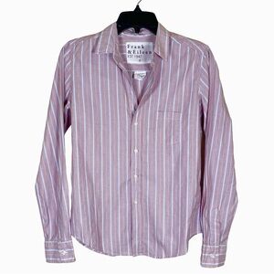 Frank & Eileen Barry Button Down Shirt Small Pink Blue Stripe